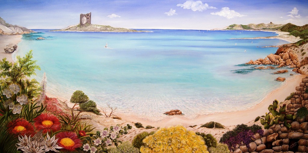 Chia e l'Asinara - olio su tela 200 x 100