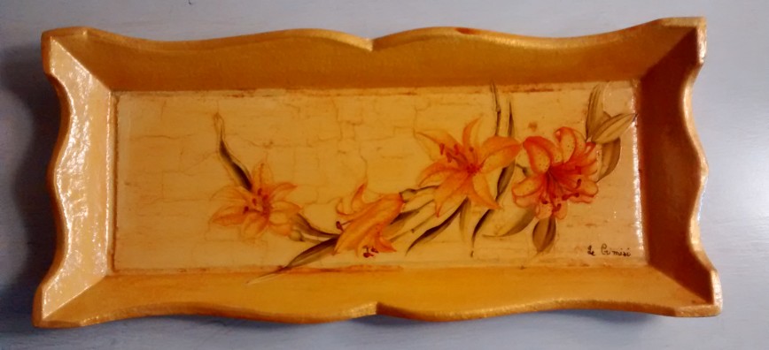 Svuotatasche legno 23x10 (2) decoupage e pittura euro 23