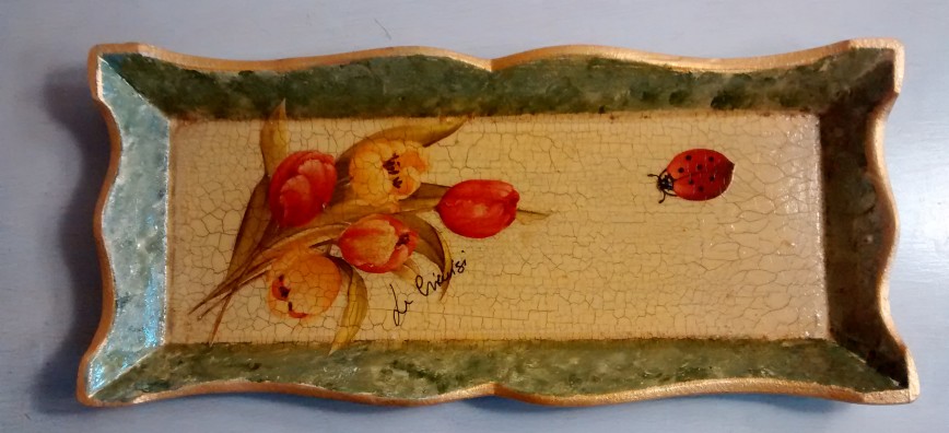 Svuotatasche legno 23x10 (3)decoupage e pittura euro 23 euro 23